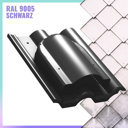 AÉRATEUR TILE P60 P1805 PAROTEC Aérateur RAL 9005 Noir TILE P60 P1805 pour toiture