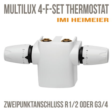 Heimeier Set Multilux 4-F double thermostatique pour connexion de radiateur