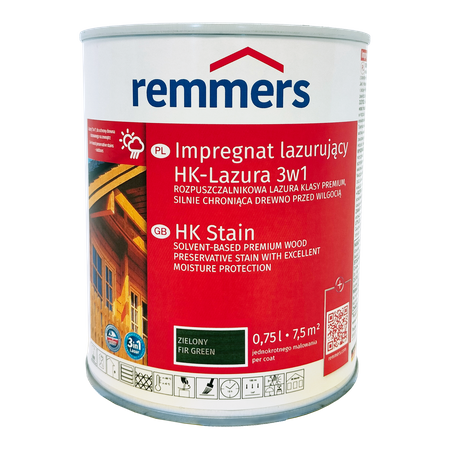 Remmers HK Lasur 0,75 L Vert – Imprégnant 3-en-1 pour bois