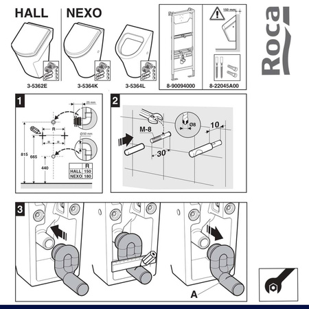 Roca Urinoir NEXO avec couvercle – inclus : raccordement et kit de montage (sans siphon)