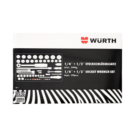 WURTH Zebra clés 1/4 + 1/2", 59 pcs.