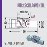 Kessel Clapet anti-retour DN50 Staufix pour conduits horizontaux