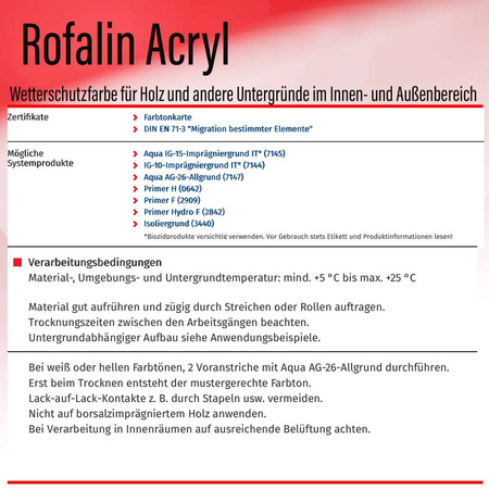 Remmers ROFALIN ACRYL 5L SCHWARZ Wetterschutzfarbe für Holz