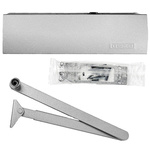 Kit GEZE ARGENT – Ferme-porte avec bras et plaque de montage TS 2000 V BC Argent pour porte à un vantail jusqu’à 1250 mm de large avec goupilles