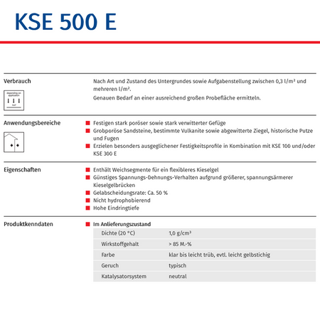 Remmers KSE 500 E 5 L Consolidant pour pierre élastifié à base d'éthyl silicate