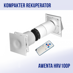 Awenta HRV100P - ventilation centralisée avec récupérateur d’air et télécommande
