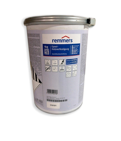 Remmers Époxy Stabilisation du bois 1 kg – Produit de stabilisation à 2 composants à base de résine époxy