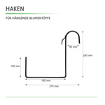 6x Crochet pour jardinière pour balustrade DRTC500 / DRT500