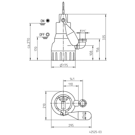 Jung Pumpen JP00227 U6K ES Pompe submersible pour eaux usées