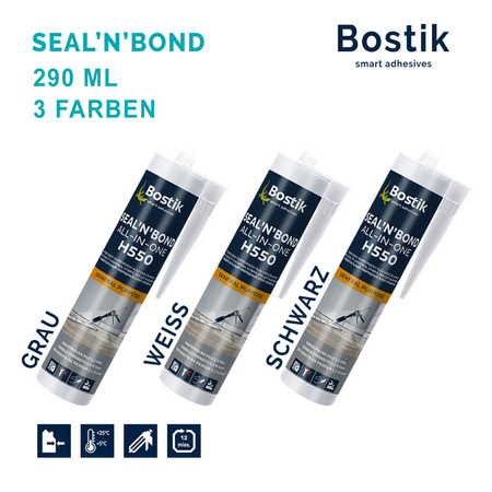 BOSTIK Seal'N'Bond Colle de montage Adhésif Mastic Cartouche 290 ML gris