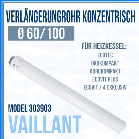 Vaillant Tube Ø 60/100 1m d'extension concentrique