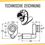 Viega Siphon urinoir FI50 – horizontal