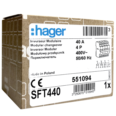 Hager SFT440 Commutateur 4P 40A 400VAC