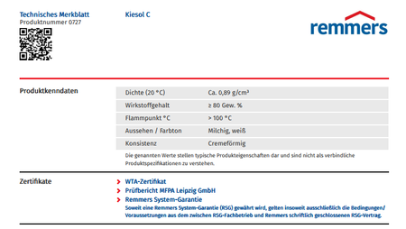 Remmers Kiesol C contre humidité capillaire 5 L