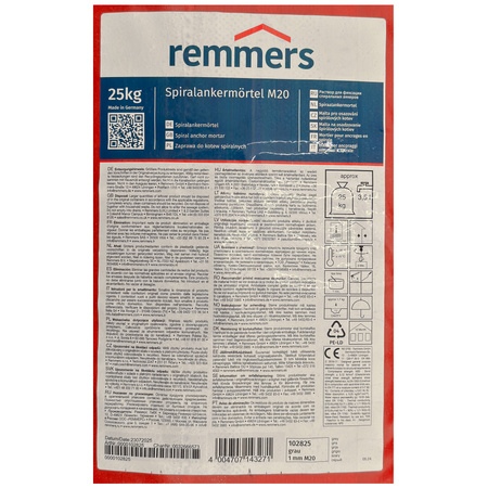 Remmers Mortier de renforcement en spirale M20 25 kg gris