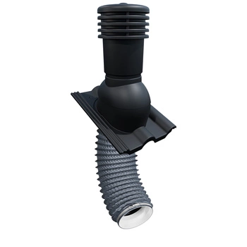 Kit Eurovent VENTOS X PLUS 150 mm Noir RAL 9005 + FLEXOS X PLUS 60 cm Gris