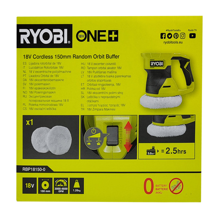 Ryobi RBP18150-0  polisseuse sans fil 18 V ONE+ Ø150 mm (sans batterie)