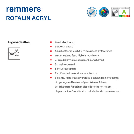 Remmers ROFALIN ACRYL BLANC RAL 9016 Peinture de protection pour bois 5L