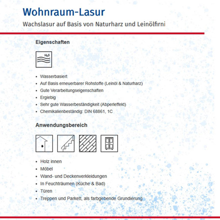 Remmers WOHNRAUM-LASUR Incolore (Décor-Cire) 0,75 L