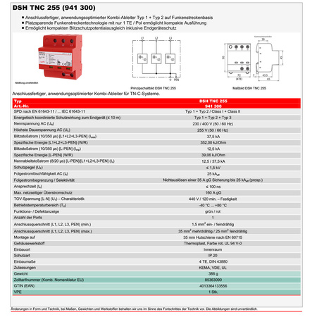 DEHN 941300 Parafoudre TNC 255 DEHNshield