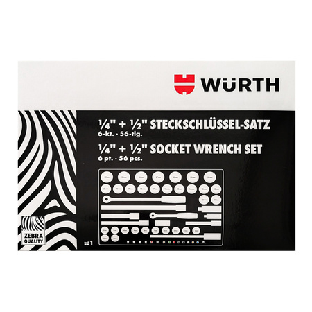 WURTH Zebra clés 1/4 + 1/2", 56 pcs.