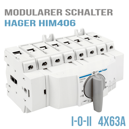 Hager HIM406 I-O-II 4P Interrupteur modulaire 63A