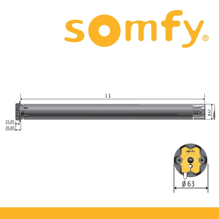 Somfy Moteur Oximo 50 io 10/17 Art. 1037686 Mitnehmer SW 50 Art. 9705344