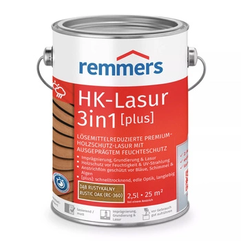 Remmers HK-Lazura 3en1 Plus Chêne rustique 2,5 L – lasure pour bois extérieur