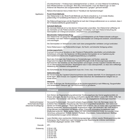 CAPAROL Capatect 190 Klebe und Spachtelmasse 25 KG Grau