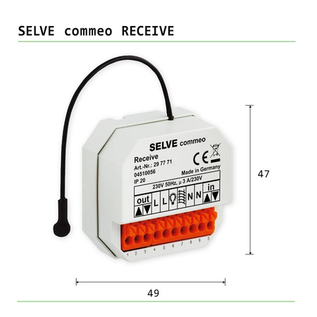 SELVE commeo RECEIVE Récepteur radio universel pour de nombreuses applications