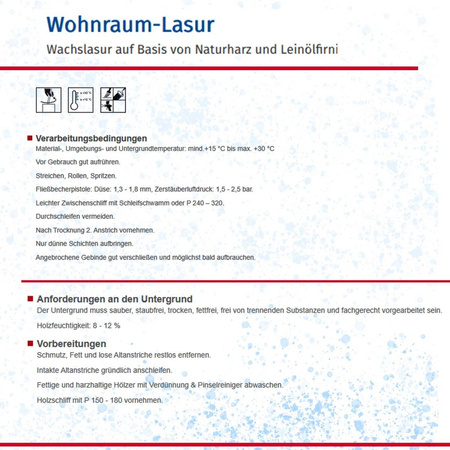 Remmers WOHNRAUM-LASUR Incolore (Décor-Cire) 0,75 L