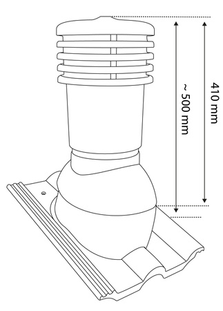Bandloo VENTOS X – PLUS R Châtaigne 150 mm – sortie de toit pour tuiles béton