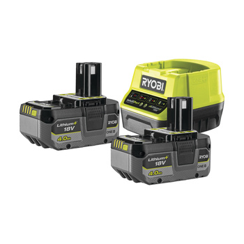 Ryobi ensemble 2× batterie 4.0Ah 18V ONE+ avec chargeur rapide 2A compatible