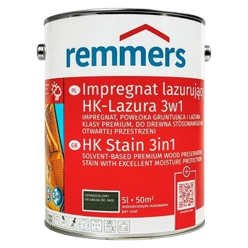 Remmers HK Lasur 5 L Vert foncé – Imprégnant 3-en-1 pour bois