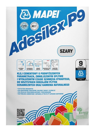 Mapei ADESILEX P9 Mortier colle flexible pour mosaïque, céramique, pierre naturelle Gris 25 KG