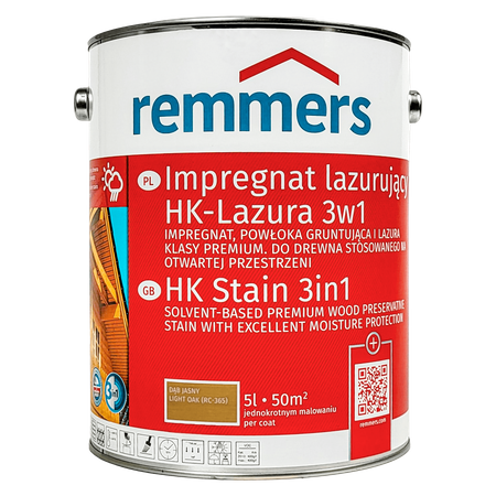 Remmers HK Lasur 5 L Chêne clair – Imprégnant 3-en-1 pour bois