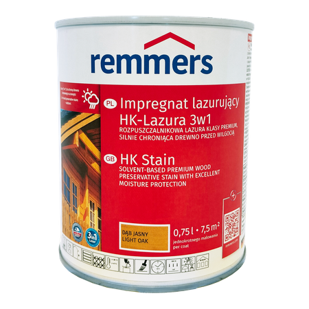 Remmers HK Lasur 0,75 L Chêne clair – Imprégnant 3-en-1 pour bois