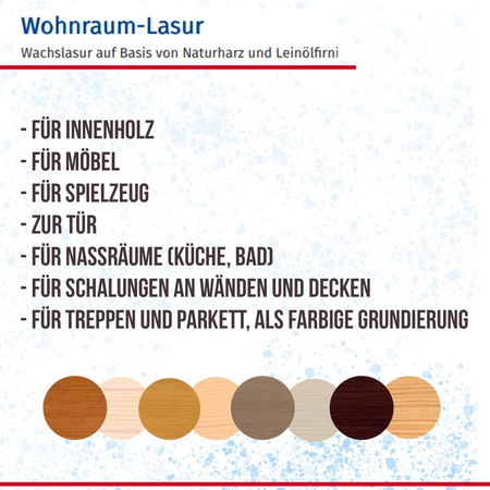 Remmers WOHNRAUM-LASUR Cerise 0,75 L - Lasure à la cire pour intérieur