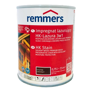 Remmers HK Lasur 0,75 L Châtaigne – Imprégnant 3-en-1 pour bois