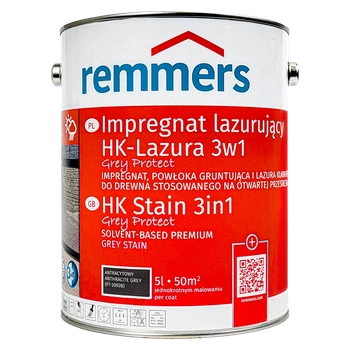 Remmers HK Lasur Grey Protect 5 L Anthracite – Imprégnant 3-en-1 pour bois