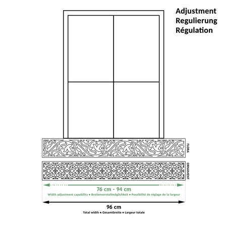 Florify lit de fleurs de fenêtre ajustable 96cm no 9 flora