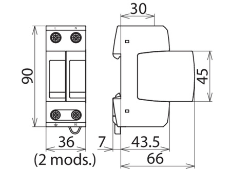 DEHN 952110 Parafoudre M TT 2P 275 DEHNguard