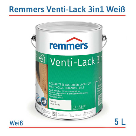 Remmers VENTI-LACK Peinture opaque pour bois Blanc 5 L