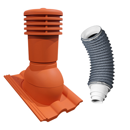 Kit Eurovent VENTOS X PLUS 150 mm Brique RAL 8004 + FLEXOS X PLUS 60 cm Gris