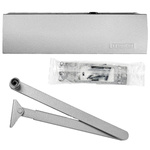 Kit GEZE ARGENT – Ferme-porte avec bras et plaque de montage TS 2000 V BC Argent pour porte à un vantail jusqu’à 1250 mm de large avec goupilles
