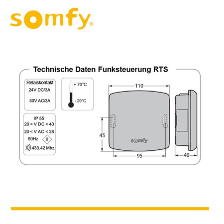 Somfy Récepteur Standard RTS 2 canaux