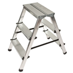 Échelle tabouret double face en aluminium, 3 marches