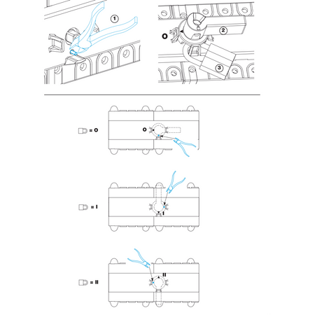 Hager HI403R I-O-II Commutateur modulaire 4P 63A