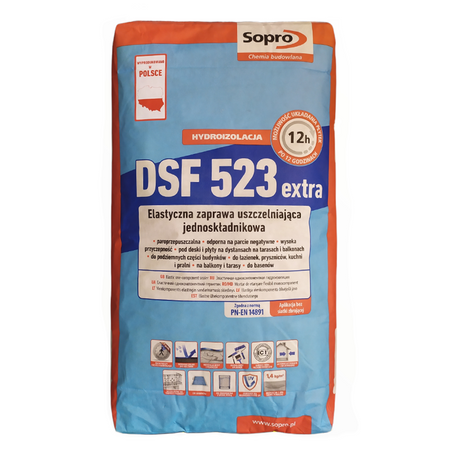 SOPRO DSF 523 DichtSchlämmeFlex 1K  Dichtungsschlämme Abdichtung 20 KG