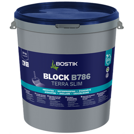 Bostik BLOCK B786 TERRA SLIM masse d'étanchéité pour caves et murs 25kg